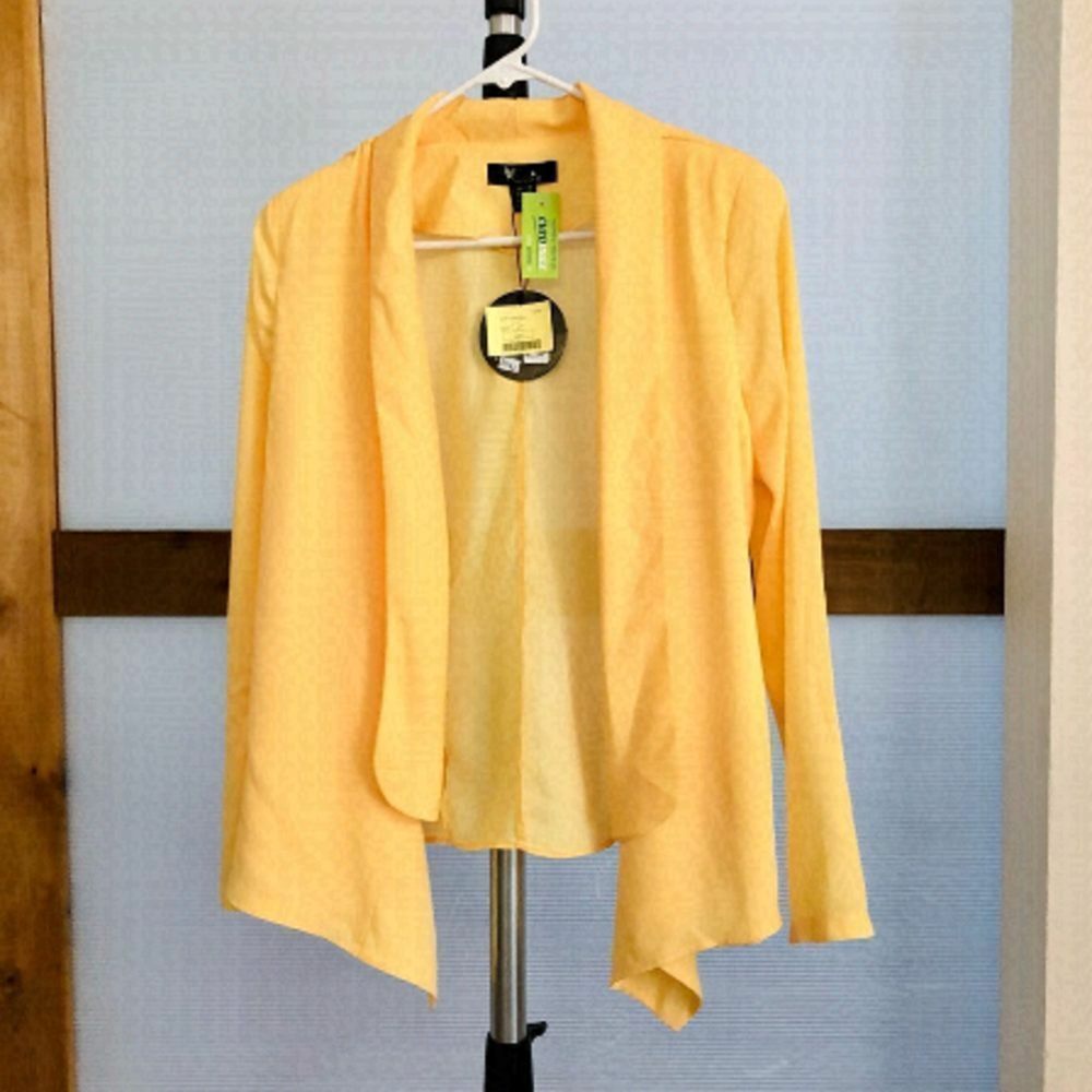 CUTIE LONDON NWT Sunny Yellow Open Blazer Cardigan Jacket‎ Sz 6